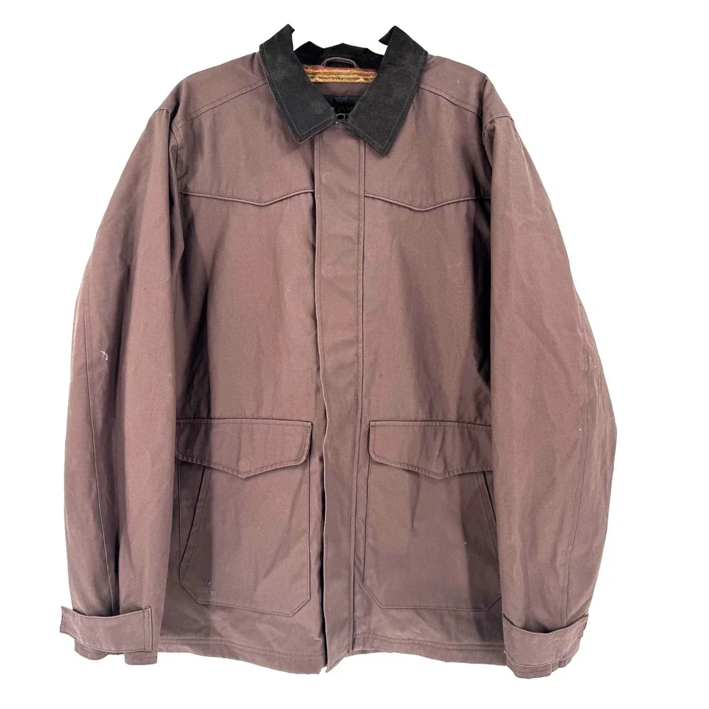 Cody James Men's Western Canvas Long Rancher Jacket XXL Oilskin Waxed Chore Barn
